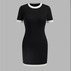 Elegant Black and White Women's Dress